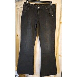 Calvin Klein Black Jeans Rhinestone Accent Pockets Size 29/8 Petite